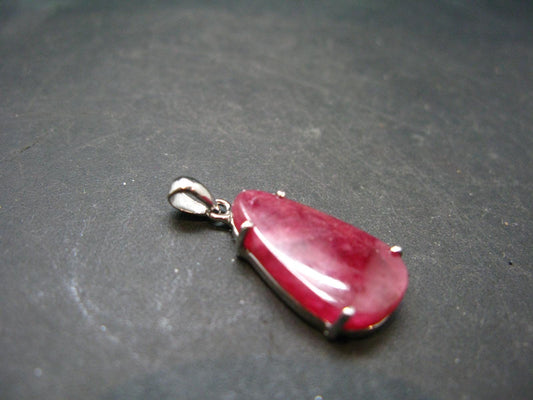 Pink Rhodonite Silver Pendant From Brazil - 1.1" - 3.04 Grams