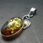 Natural Baltic Amber 925 Silver Pendant - 2.1"