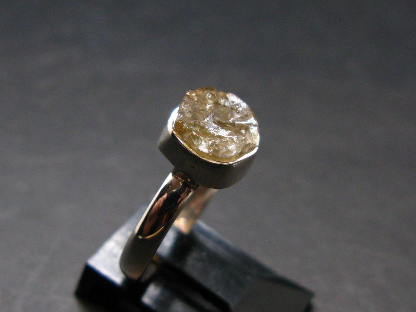 Green Herderite Silver Ring From Brazil - 2.05 Grams - Size 6