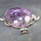 Rare High-Quality Charoite Pendant in SS From Russia - 1.6" - 18.5 Grams