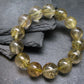 AAA Rutilated Quartz Genuine Bracelet ~ 7 Inches ~ 14mm Round Beads