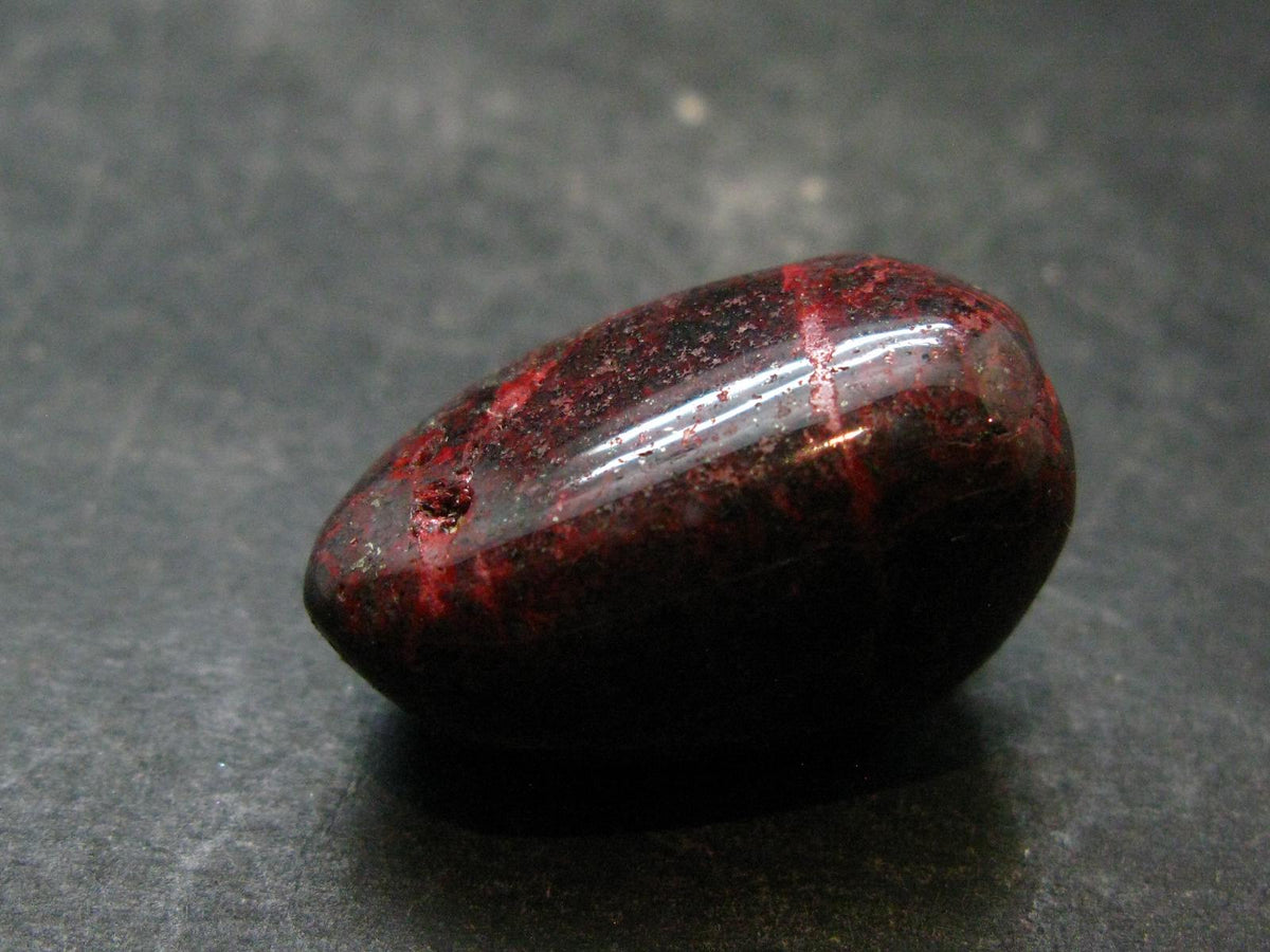 Red Cinnabar Cinabar Tumbled Piece From Spain - 18.29 Grams - 1.2"