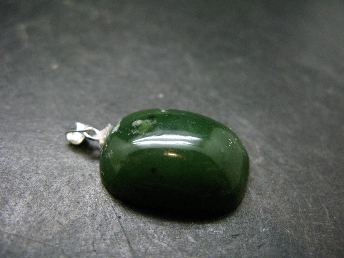 Nephrite Jade Cabochon Pendant From Canada - 1.2" - 6.88 Grams