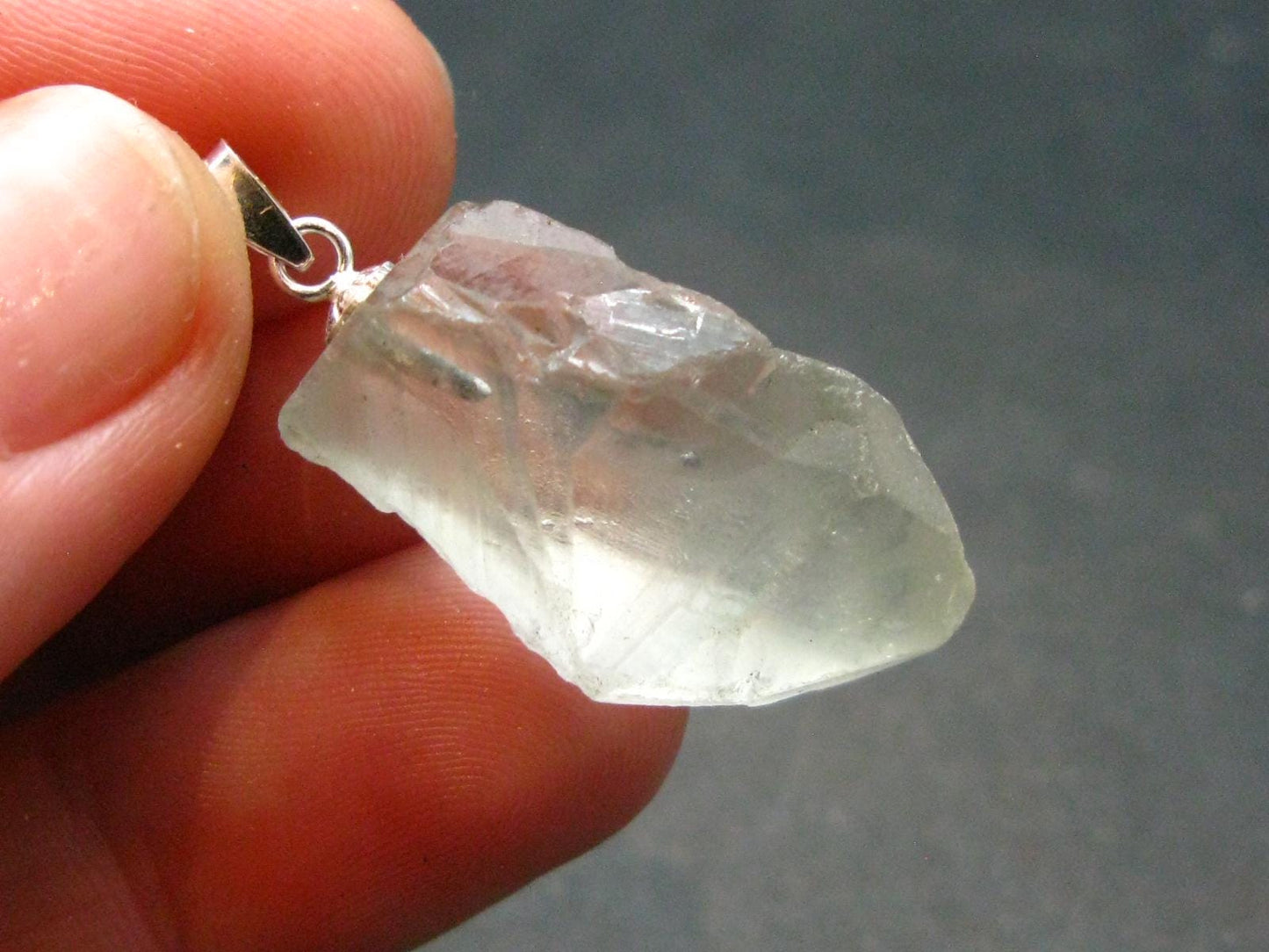 Nice Prasiolite Green Amethyst Sterling Silver Pendant - 1.2" - 25.10 Carats