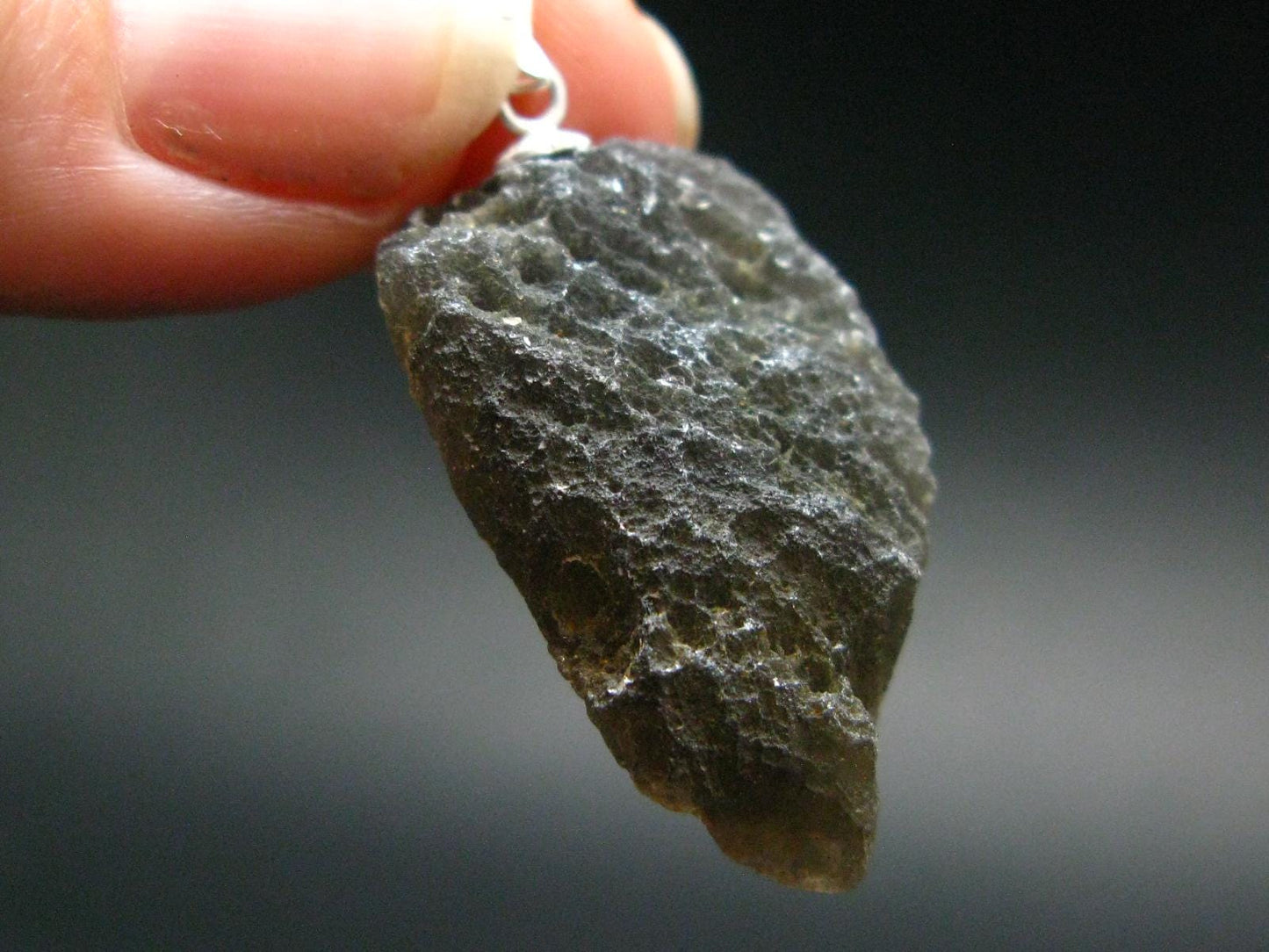 Rare Saffordite Cintamani Stone Pseudotektite Pendant from Arizona USA - 18.20 Carats - 1.4"