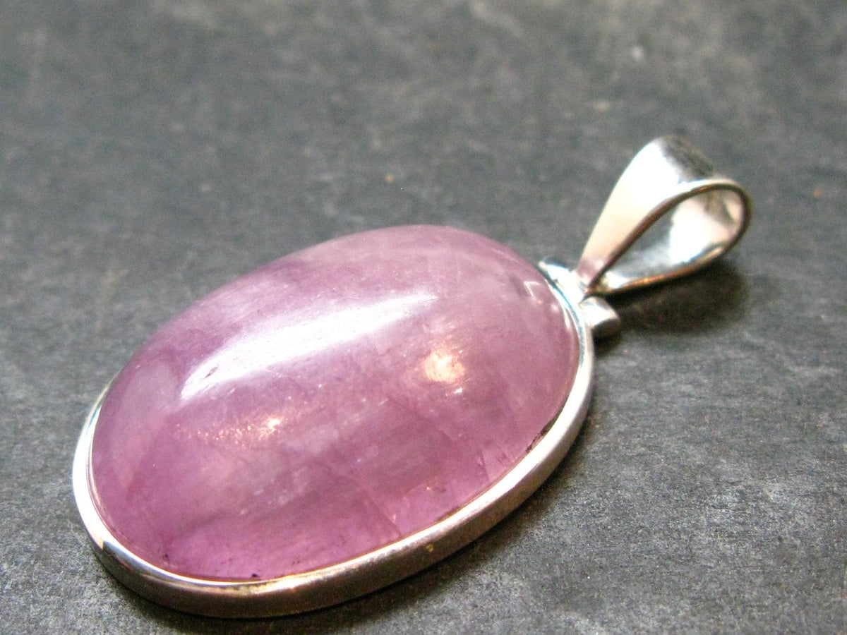 Gem Kunzite Silver Pendant From Brazil - 1.4"
