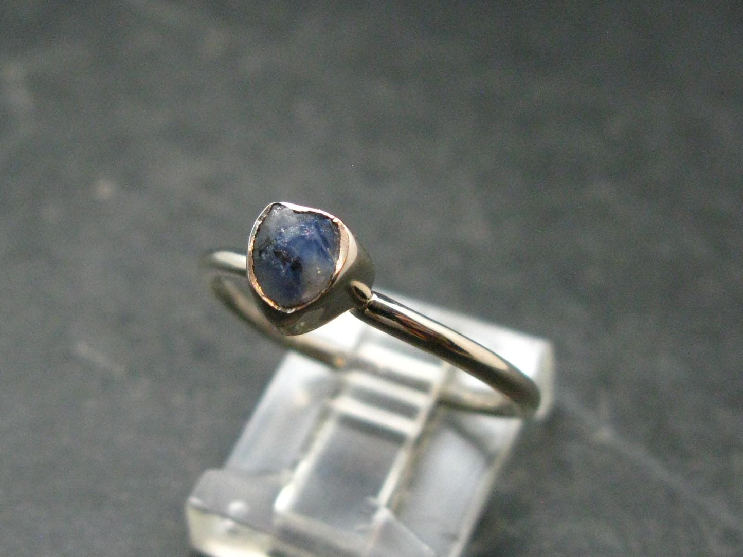 Benitoite Silver Ring From California - Size 8 - 1.86 Grams