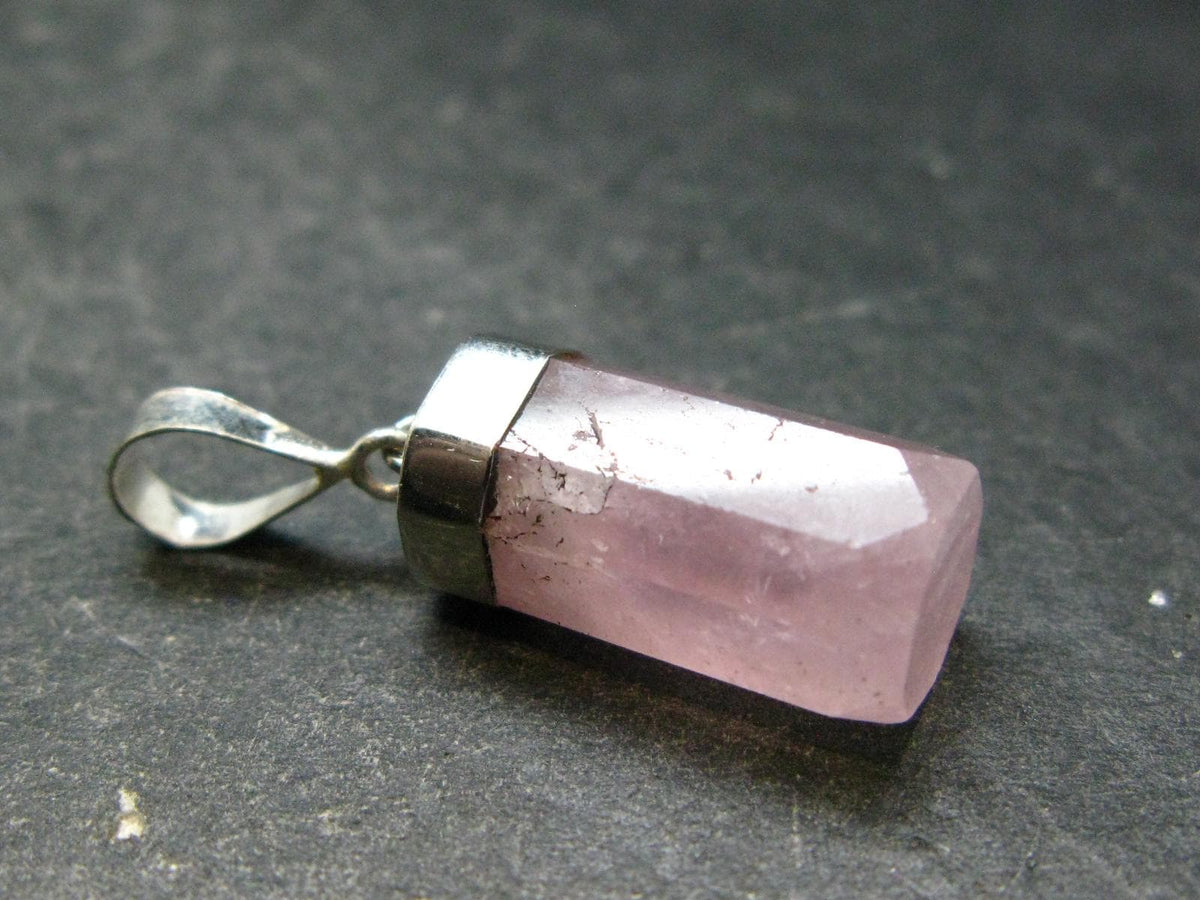 Very Nice Pink Morganite Silver Pendant From Brazil - 1.2" - 3.0 Grams