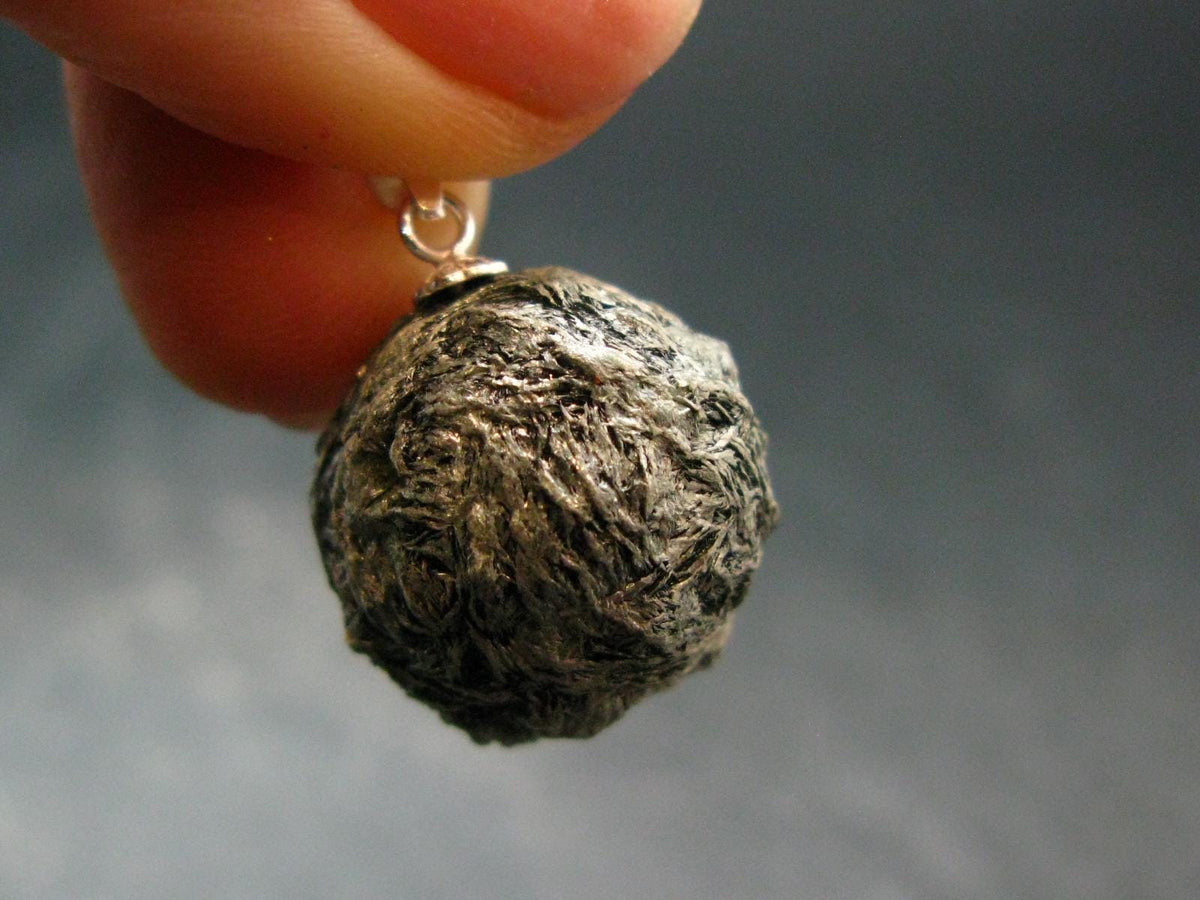 Nice Polished Seraphinite Clinochlore Stalactite Silver Pendant From Russia - 1.0" - 4.84 Grams