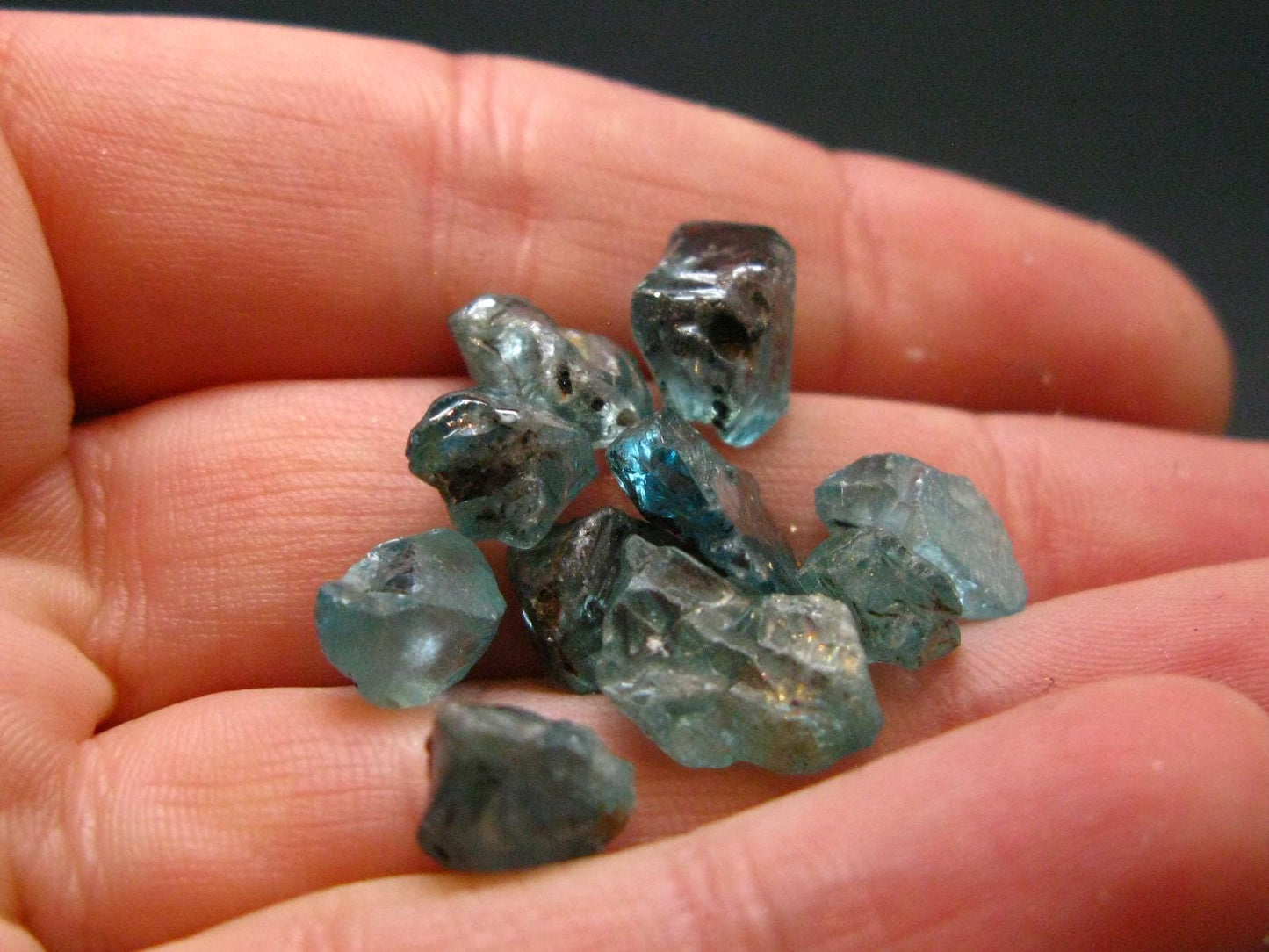 Lot of 10 Blue Zircon Crystals From Cambodia - 33.45 Carats