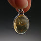 Yellow Citrine Gem Oval Sterling Silver Pendant From Brazil - 1.0" - 4.48 Grams