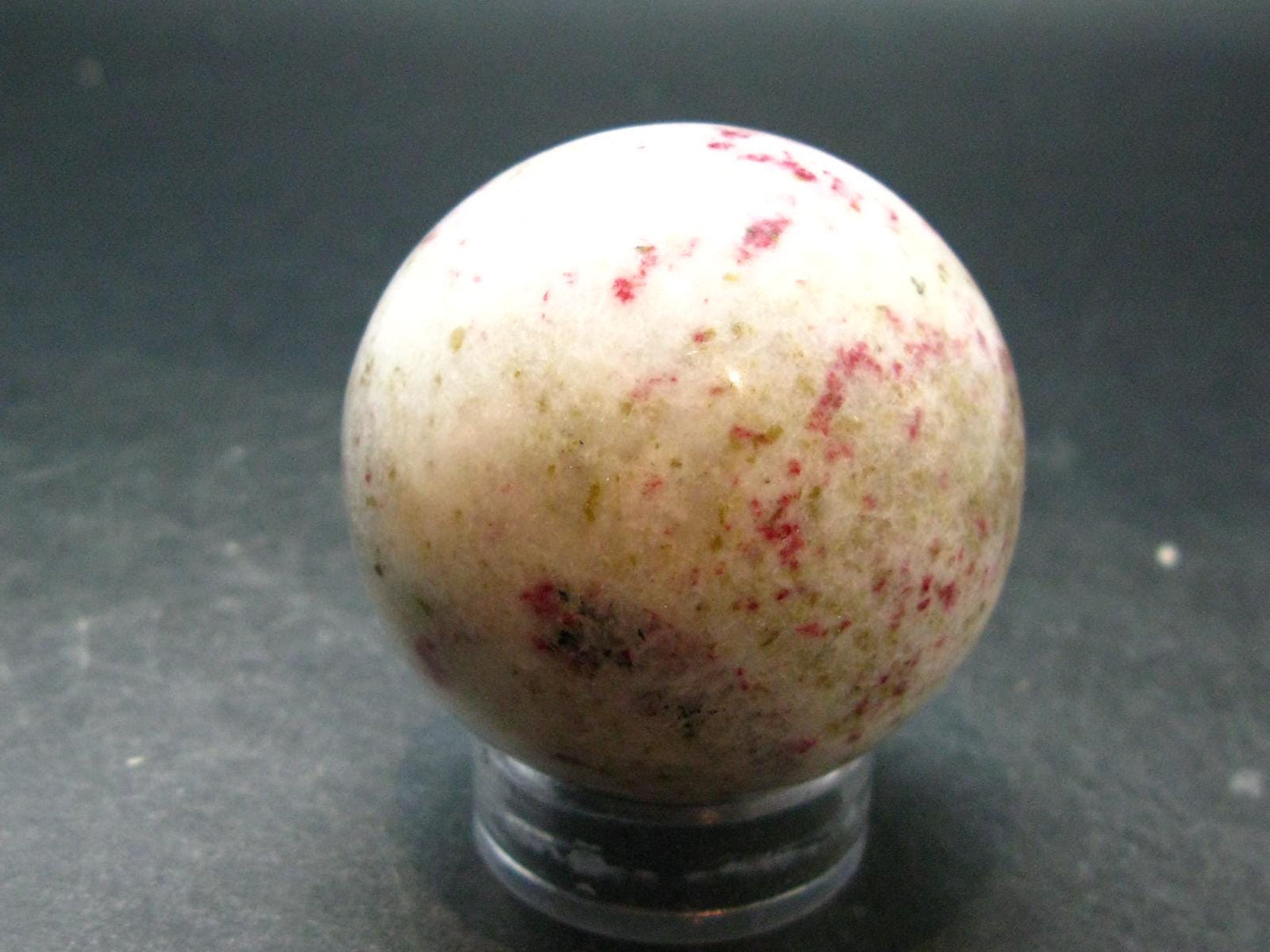 Large Cinnabar in Quartz Sphere from Peru - 161.76 Grams - 1.9"