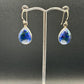Azurite Teardrop Earrings | Sterling Silver Dangle | Blue Crystal Jewelry