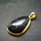 Nuumite Nuummite Gold Plated Silver Pendant From Greenland - 1.5" - 8.24 Grams