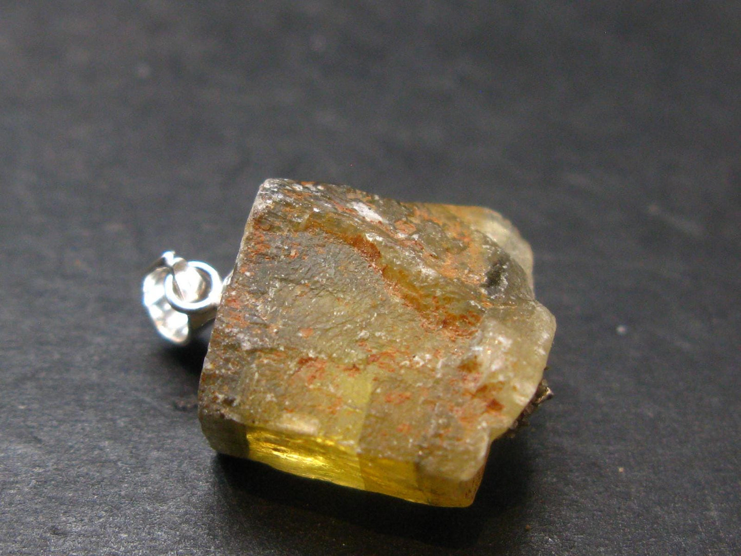 Barite Crystal Silver Pendant From USA - 0.8" - 6.60 Grams
