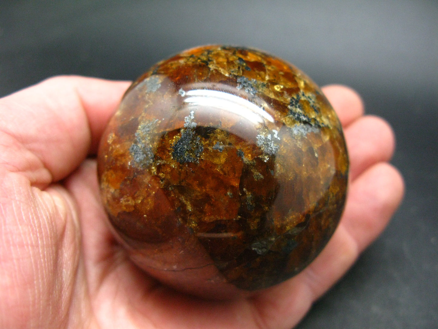 Rare Spessartine Garnet Sphere Ball From Tanzania - 2.5" - 480 Grams