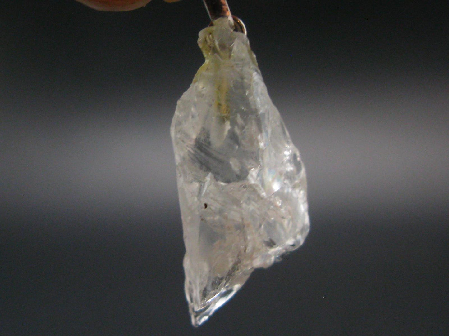 Goshenite Beryl Crystal 925 Silver Pendant From Brazil - 1.1" - 2.12 Grams