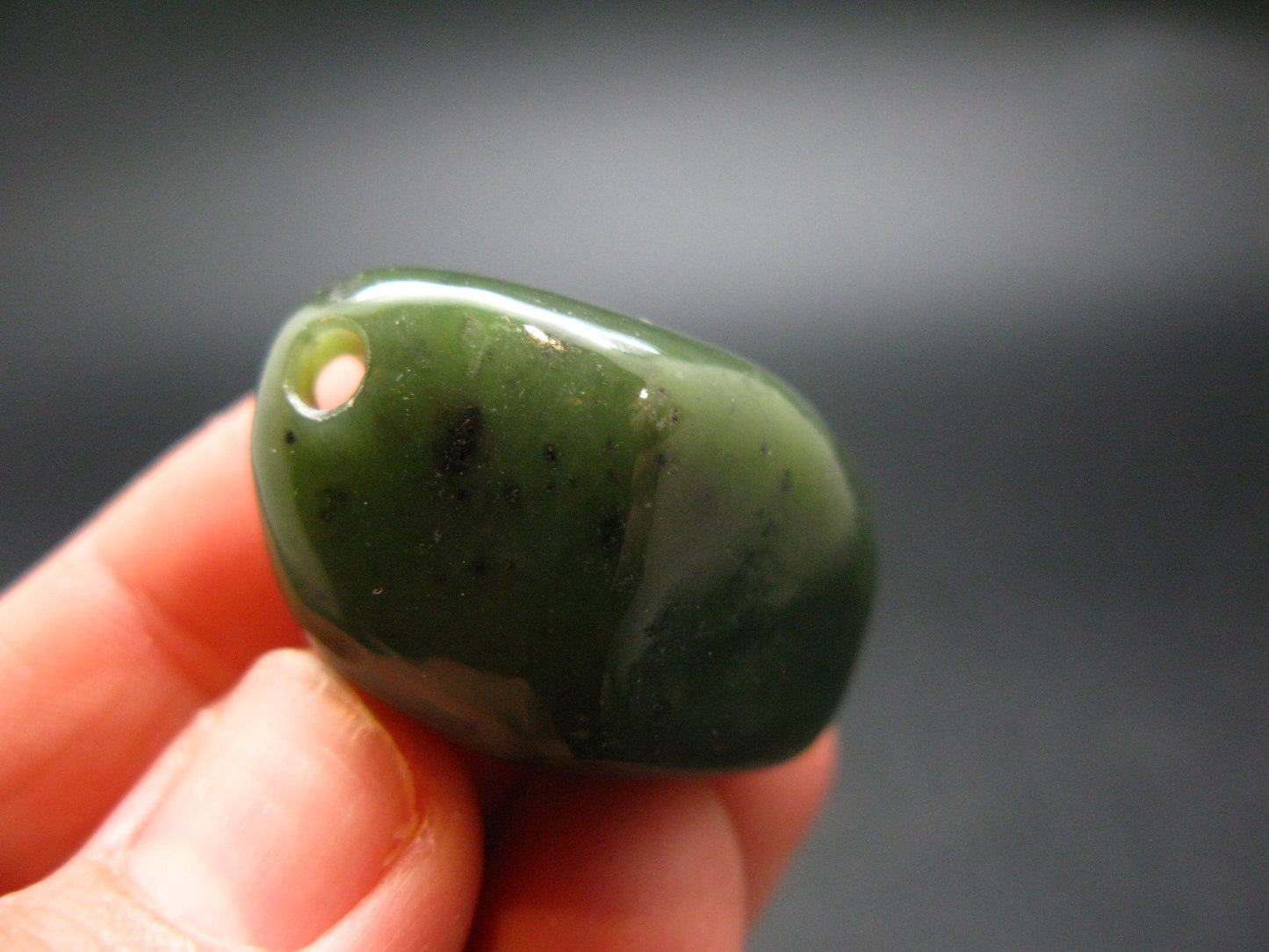 Nephrite Jade 1.2" Pendant From Canada (Metal Free) - 19.48 Grams