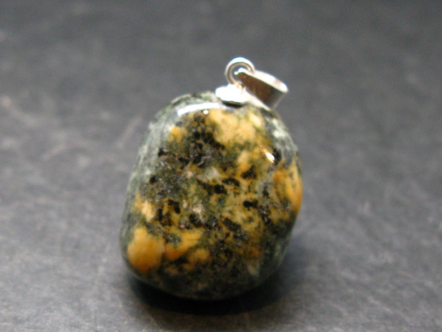 Rare Stonehenge Bluestone SS Pendant From Wales UK - 1.1" - 10.72 Grams