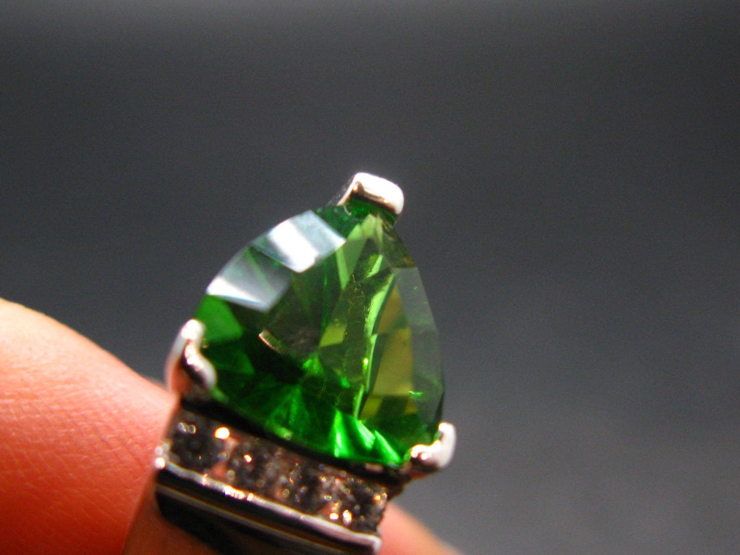 Helenite Gaia Stone Gem Sterling Silver Ring From Washington - Size 7.5 - 1.72 Carats