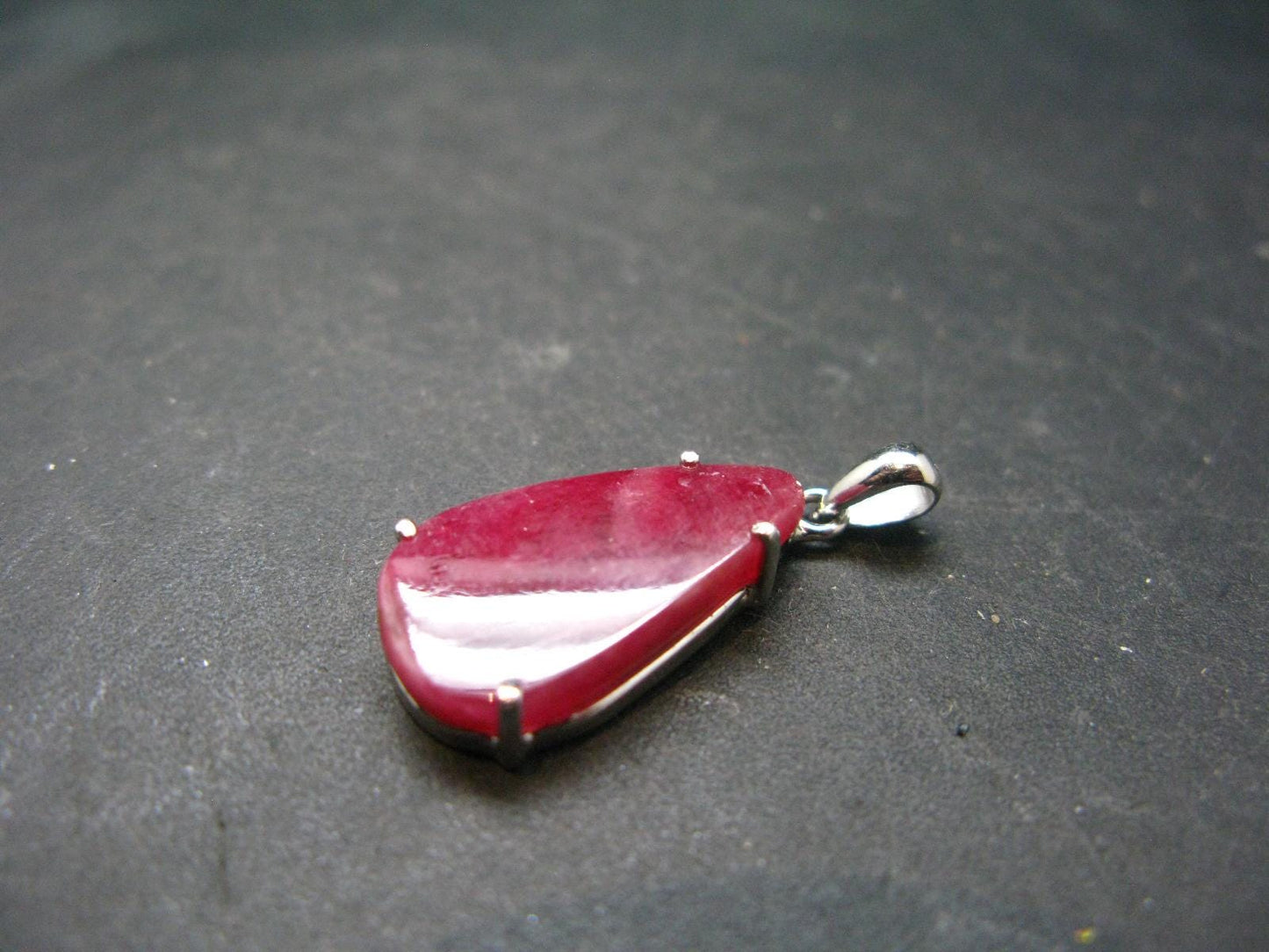 Pink Rhodonite Silver Pendant From Brazil - 1.1" - 3.04 Grams