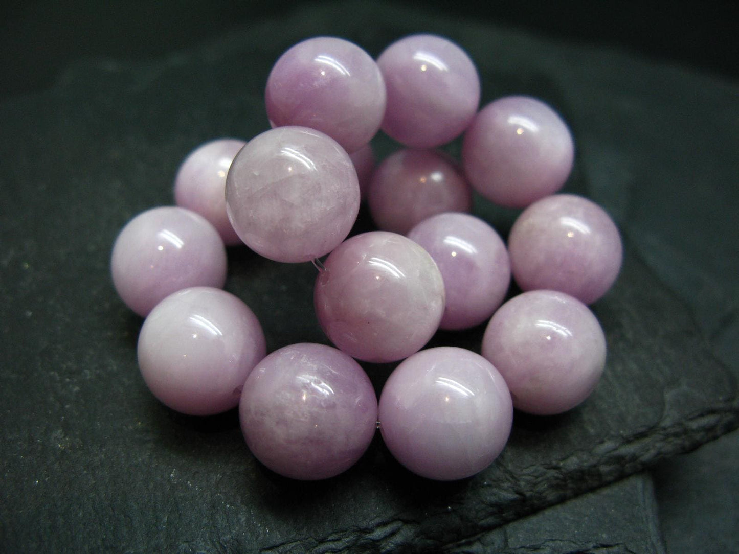 Kunzite Spodumene Genuine Bracelet ~ 7 Inches ~ 13mm Round Beads