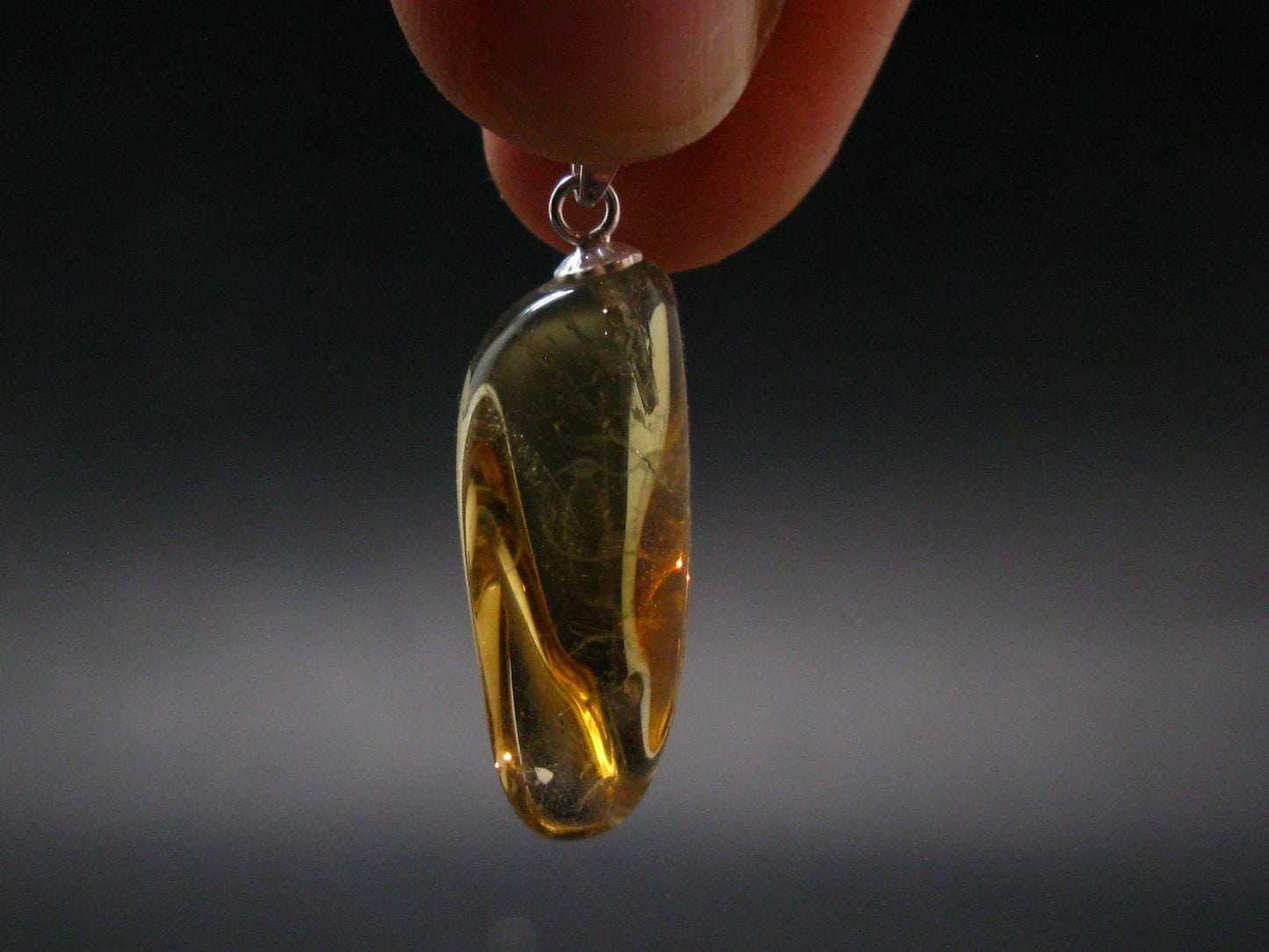 Natural Unheated Citrine Sterling Silver Pendant from Zambia - 1.2" - 3.09 Grams
