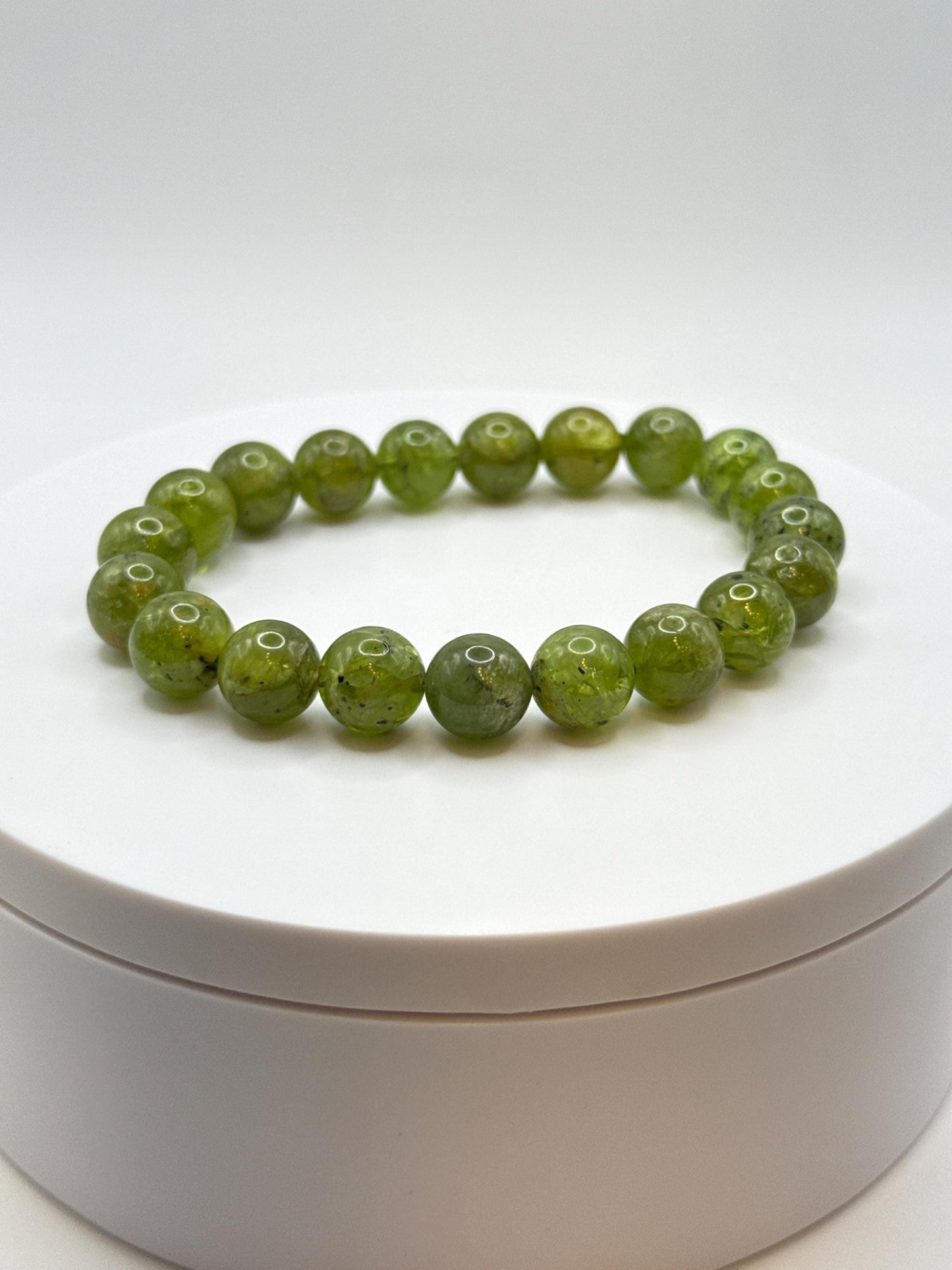 Natural Peridot Beaded Bracelet | August Birthstone, Healing Crystals