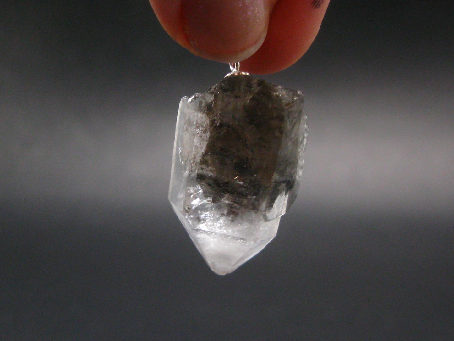 Nice Terminated Tibetan Black Quartz Pendant from Tibet - 1.4" - 9.7 Grams