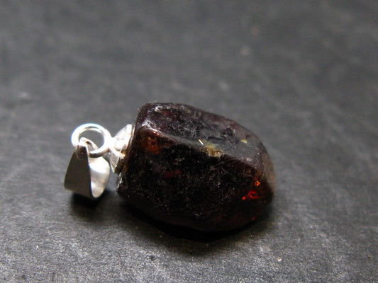 Rare Zircon Crystal Silver Pendant From Tanzania - 0.8" - 1.88 Grams