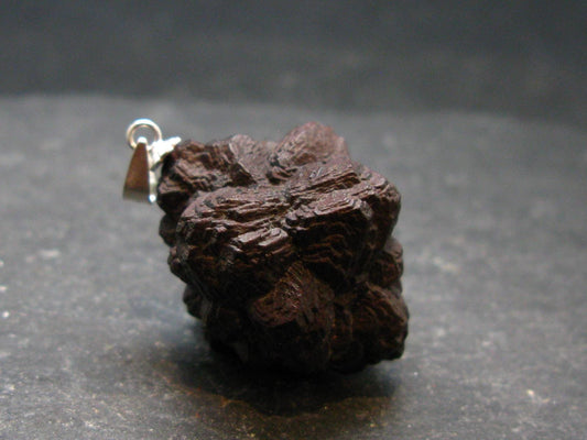 Very Rare Z-Stone (Limonite after Marcasite) Silver Pendant from Sahara Dessert, Egypt - 1.4" - 15.33 Grams