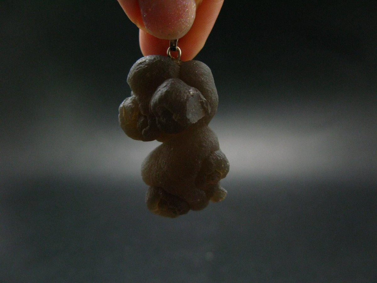 Truffle Chalcedony!! Spheroidal Chalcedony Nodules Crystal Silver Pendant From Morocco - 1.7"