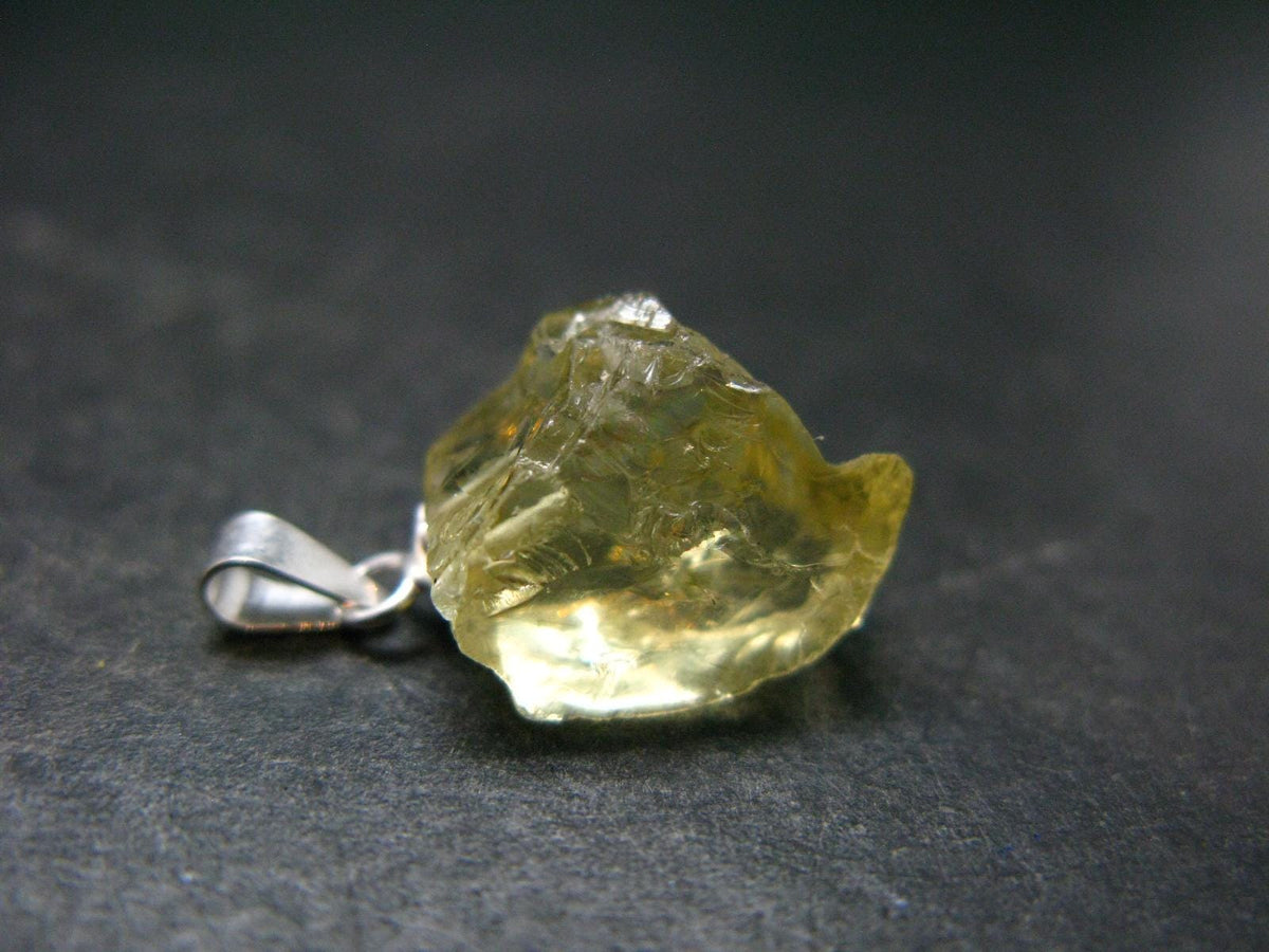 Heliodor (Yellow Beryl) Crystal Silver Pendant From Brazil - 0.8" - 1.88 Grams