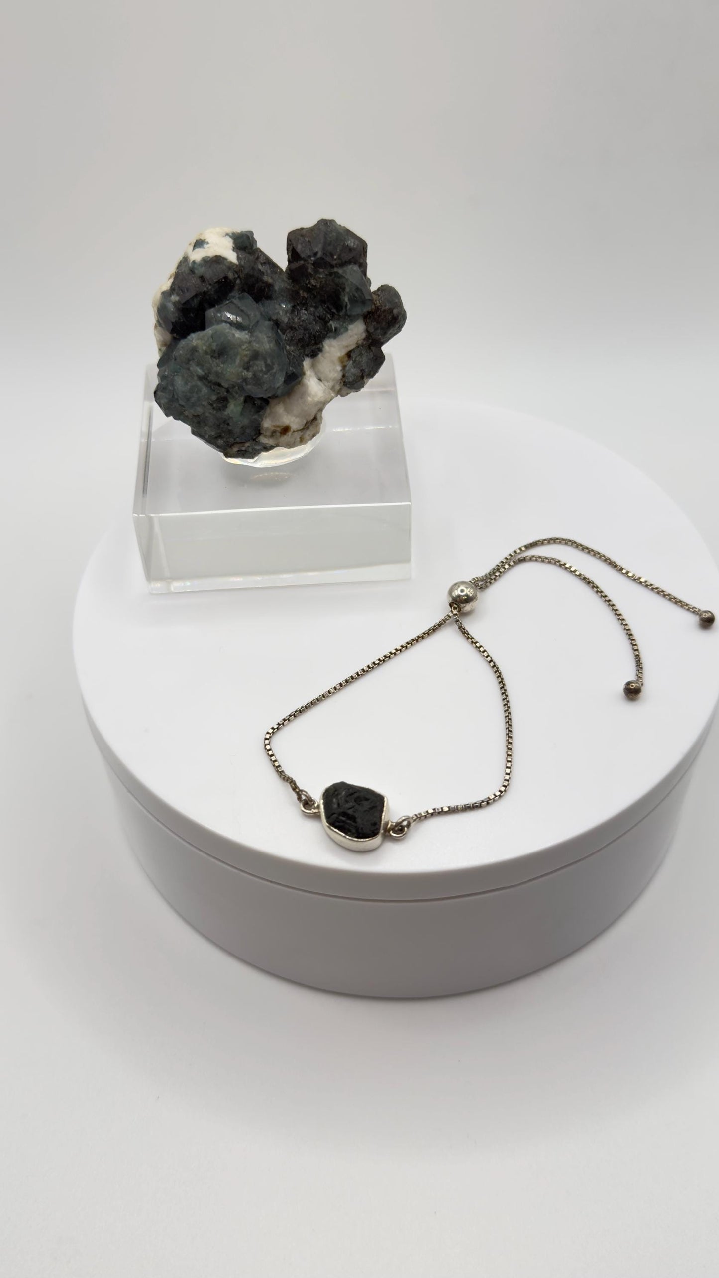 Alexandrite Adjustable Bracelet Raw Color Change Stone Silver Slider Bracelet June Birthstone Gift