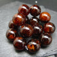 Gem Garnet Hessonite Genuine Bracelet ~ 7.5 Inches ~ 15mm Round Beads