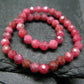 Rhodonite Gem Genuine Bracelet ~ 7 Inches ~ 4mm Round Facetted Beads