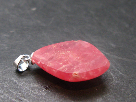 Rhodochrosite Sterling Silver Pendant From Alma Colorado - 1.1" - 3.86 Grams