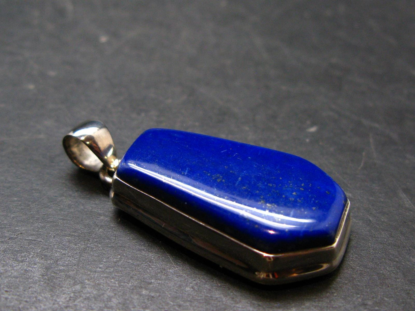 Lapis Lazuli Silver Pendant From Afghanistan - 1.7" - 11.81 Grams