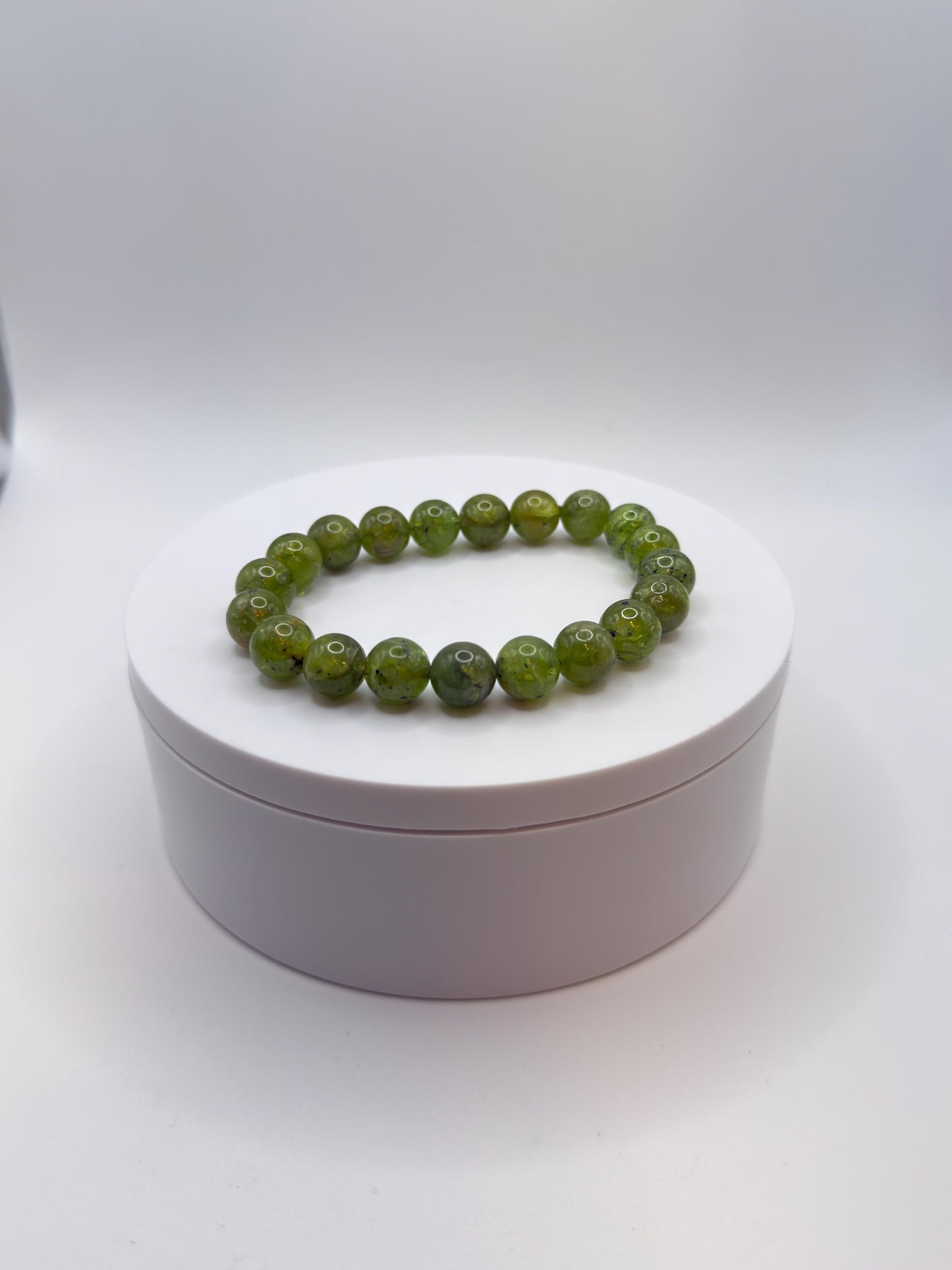 Natural Peridot Beaded Bracelet | August Birthstone, Healing Crystals