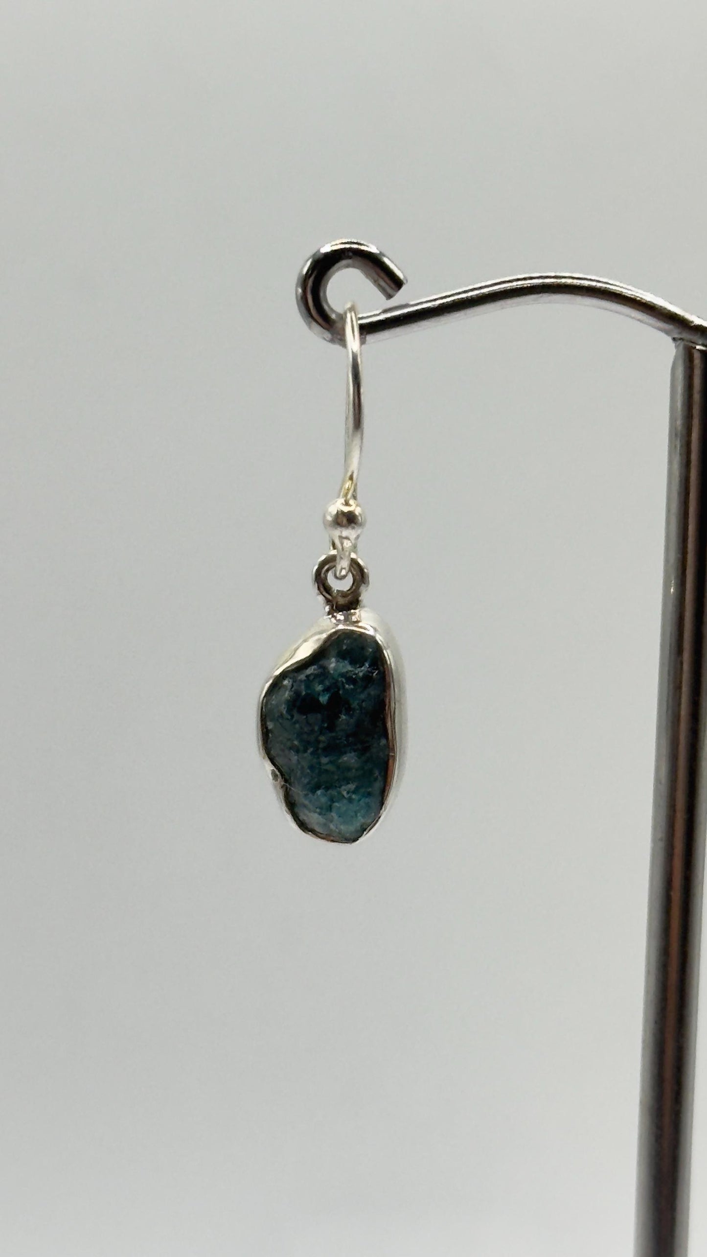 Grandidierite Earrings Blue Green Gemstone Dangle Earrings Raw Stone Silver Jewelry Gift