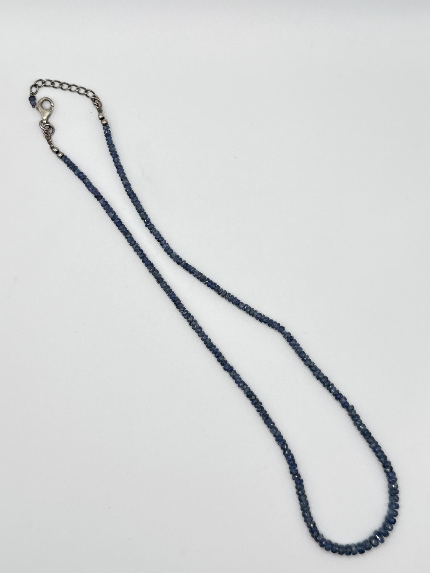 Blue Sapphire Beaded Necklace: Genuine Gemstone Jewelry, September Birthstone