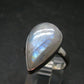Natural Glow From Inside Moonstone Silver Plated Ring - 4.68 Grams - Size 7