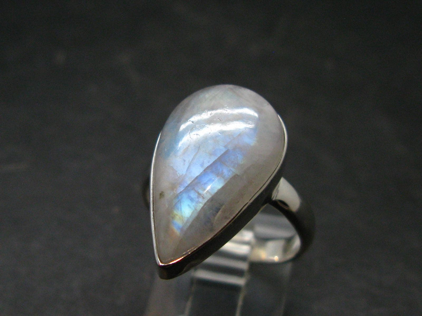 Natural Glow From Inside Moonstone Silver Plated Ring - 4.68 Grams - Size 7