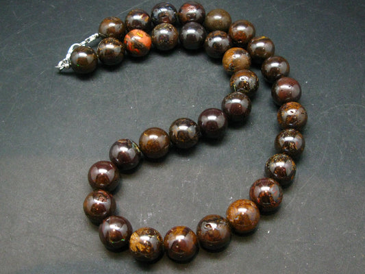 Rare Boulder Opal Beads Necklace From Australia - 18.5"