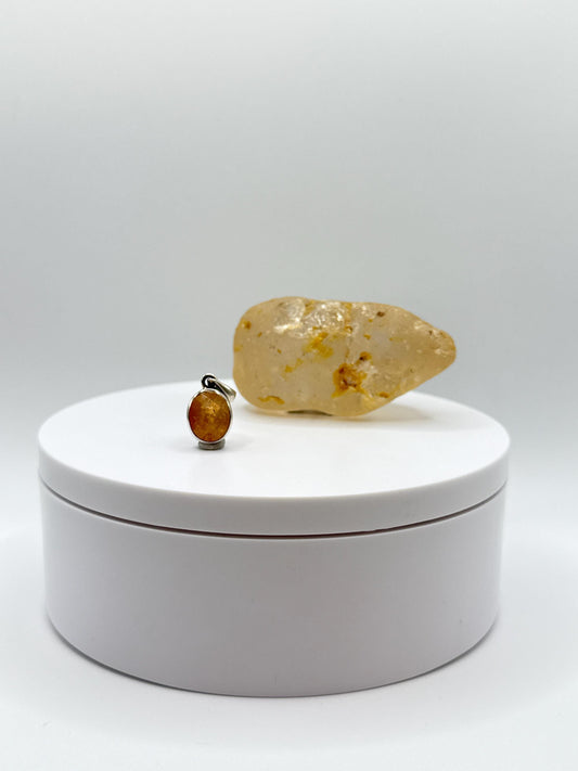 Faceted Imperial Topaz Pendant in Sterling Silver – November Birthstone Charm - 3.14 Grams