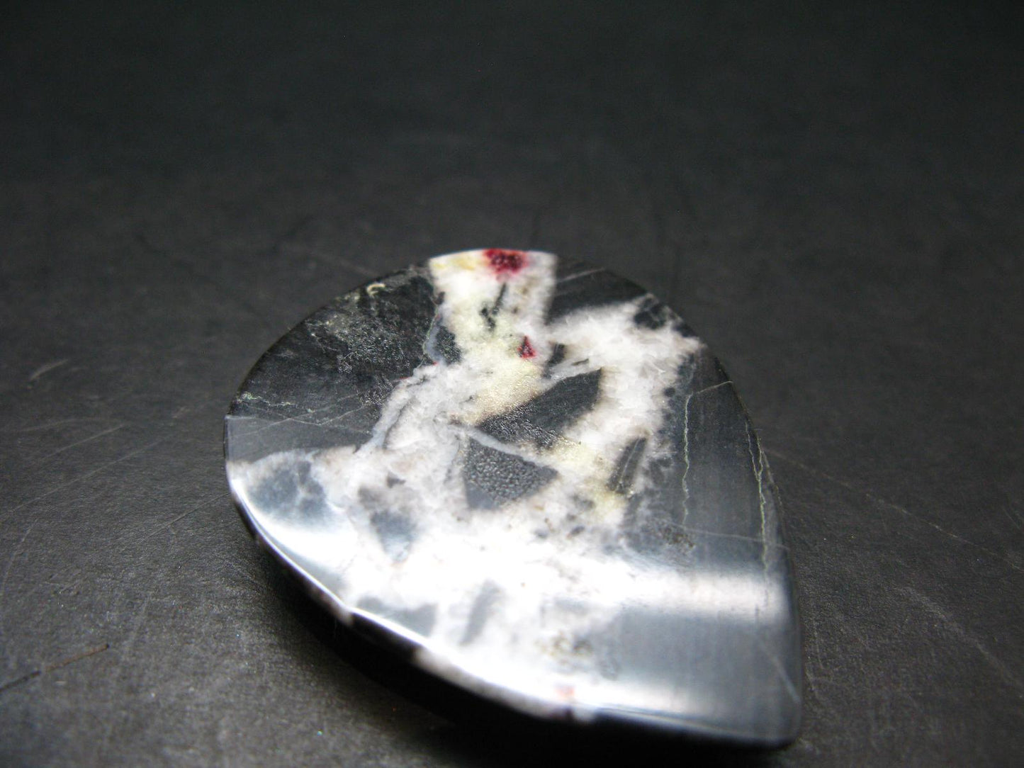 Cinnabar in Dolomite Cabochon from China - 16.52 Grams - 43 x 34 mm