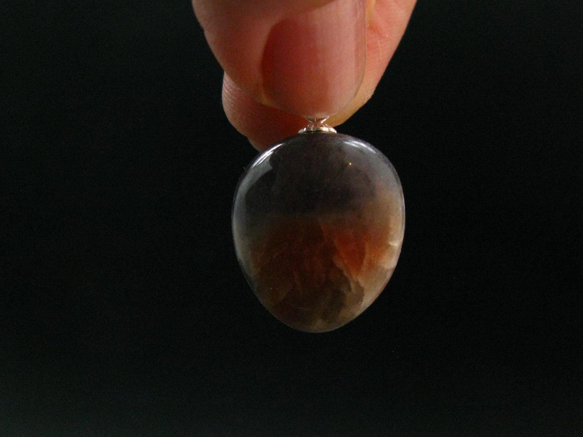 Iolite Cordierite & Sunstone Silver Pendant From India - 1.0" - 4.83 Grams