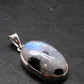 Natural Glow From Inside Moonstone Silver Plated Pendant - 1.3" - 6.31 Grams