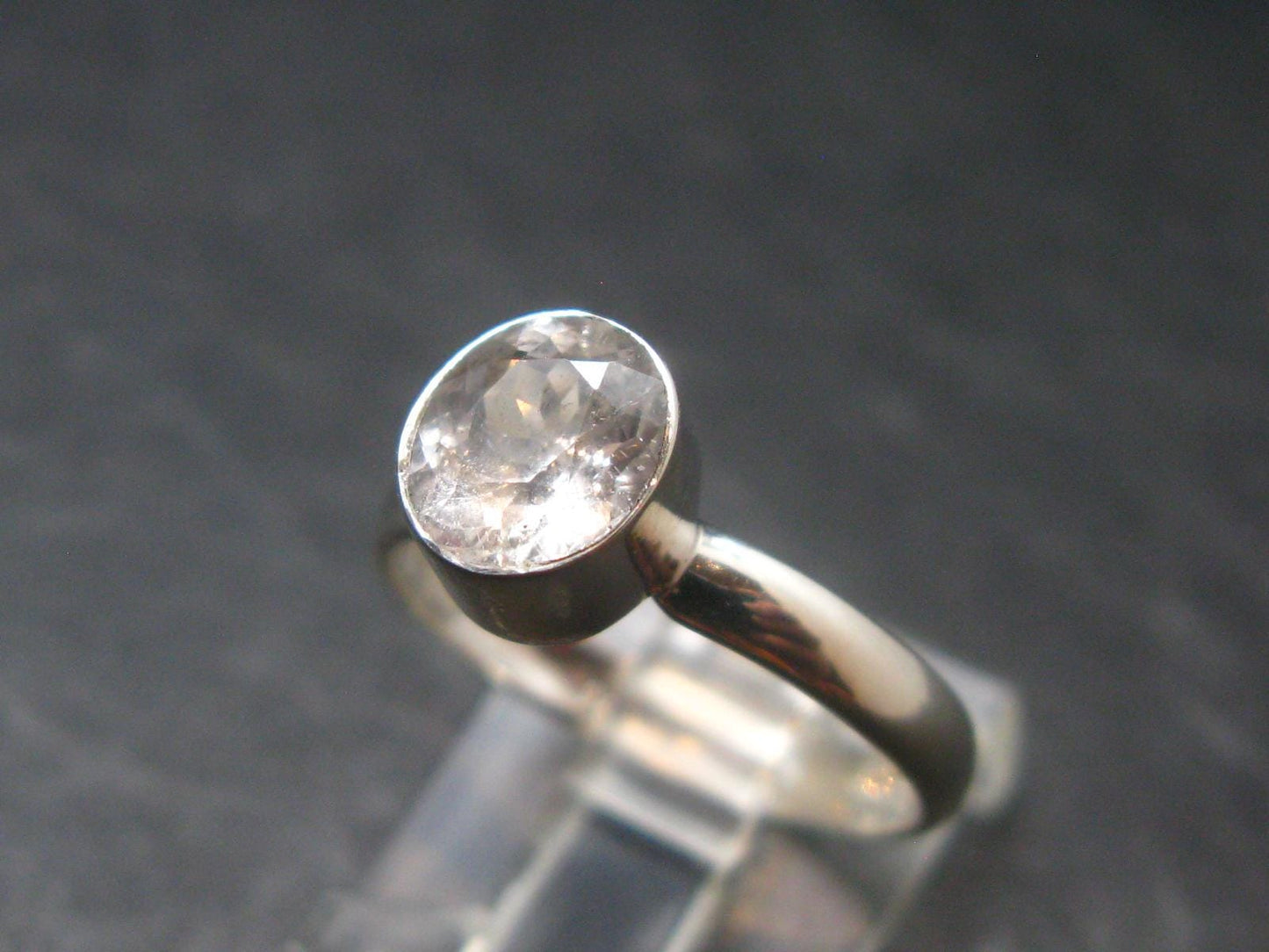 Phenakite Phenacite Crystal Facetted Silver 1.16 Carats Ring From Russia - Size 7 - 1.84 Grams