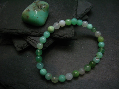 Chrysoprase Genuine Bracelet ~ 7 Inches ~ 7mm Round Beads